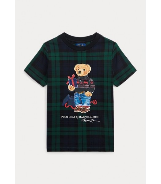 Polo Ralph Lauren Green Plaid Polo Bear Tee